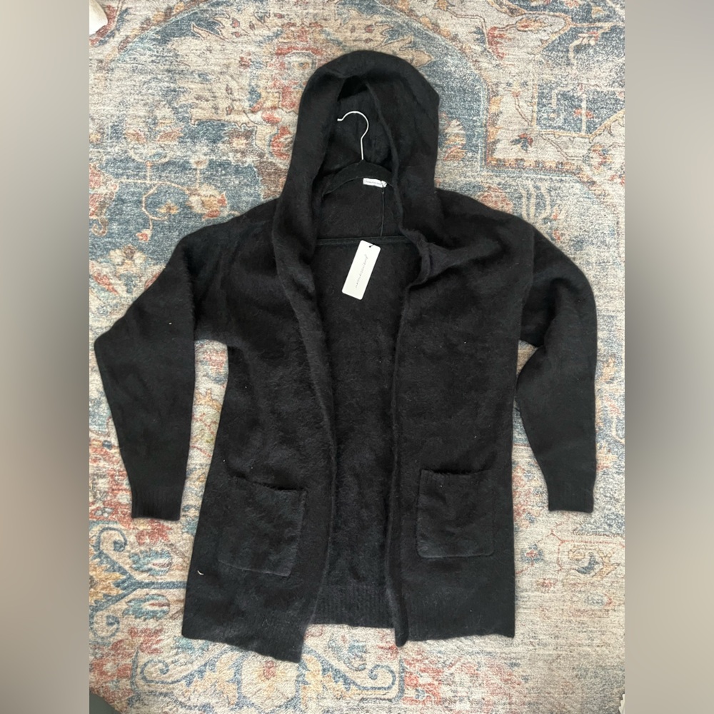 Black Hooded Cardigan